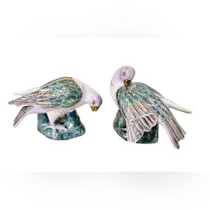 Handcrafted Ceramic Bird Sculptures - Multicolor